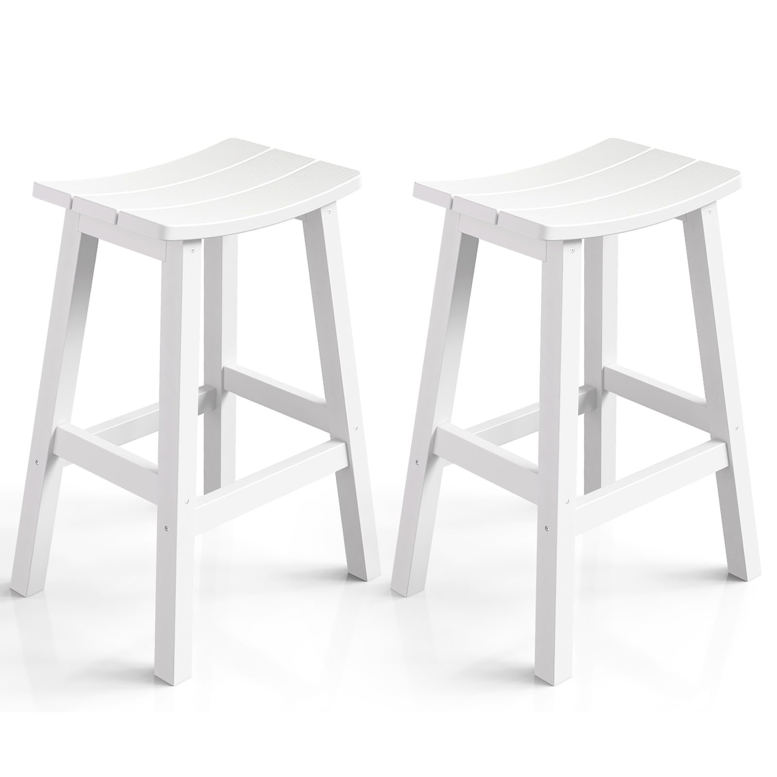 Weatherproof Bar Stools Set of 2, 28" Height Outdoor Bar Stools