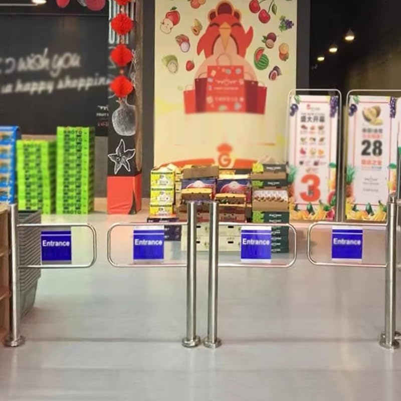 Automatyczne zamykanie drzwi wejściowych ze stali nierdzewnej, bramka bezpieczeństwa do supermarketu i magazynu, kołowrót 140 x 97 cm