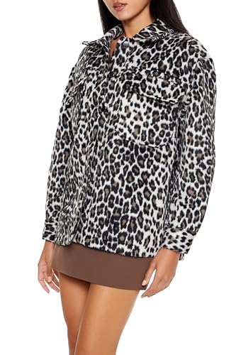 Forever 21 Women's Faux Suede Leopard Print Shacket4
