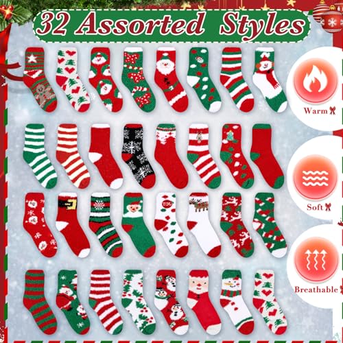 Image of Taiyin 100 Pairs Bulk Fuzzy Socks Women Gifts Fluffy Plush Winter Warm Slipper Sock Christmas Stocking Decor