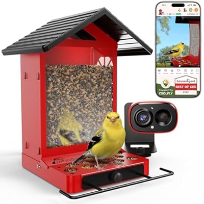 Richbird Smart Bird Feeder Camera with Vivid 2.5K Color Night Vision, Free AI Bird Identifier, Durable Squirrel-Resistant Metal Body, Solar Powered, Outdoor Gift for Birds Lovers and Family