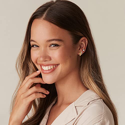 Image of PAVOI 14K Gold Plated Chunky Huggies Earrings for Women - 925 Sterling Silver Posts Small Gold Huggie Hoop Earrings - Ultra Thick Hoops Trendy Jewelry