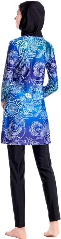 Women Muslim Swimwear Islamic Long Sleeve Burkini Floral Full Cover Hijab Modest Swimsuit