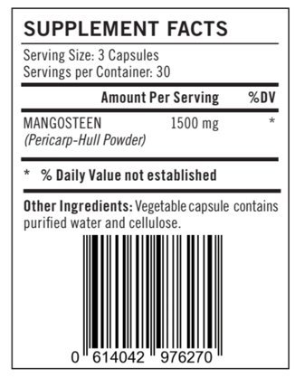 image for Mangosteen, 1500mg per Serving of Mangosteen Pericarp, 90 Capsules per