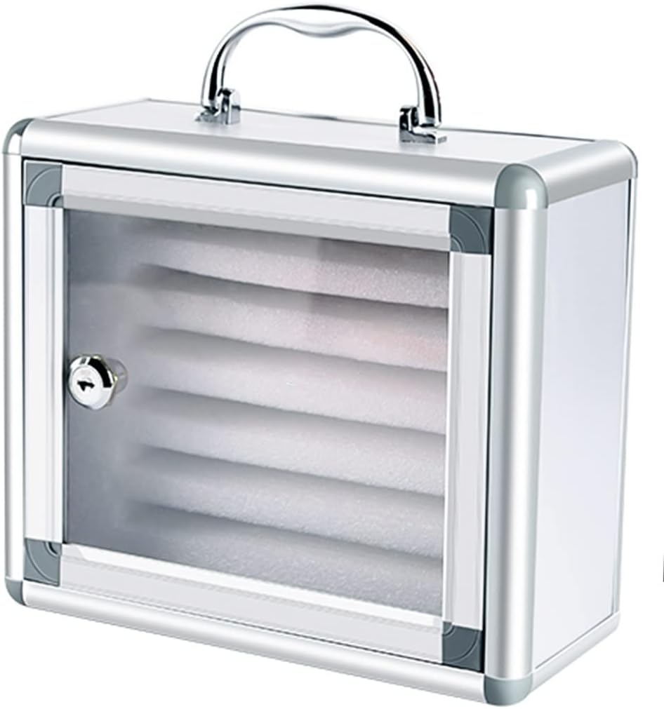 60 Slots Phone Storage Aluminum Alloy Wall Phone Box with Lock Pocket Chart