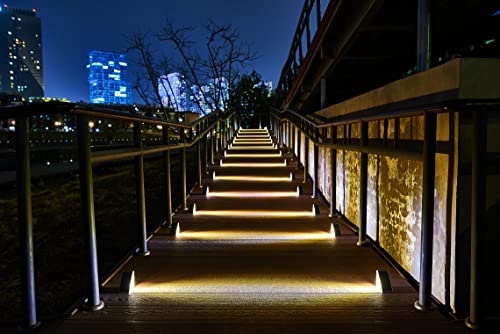 Zongxff Led Solar Stair Light, Outdoor Step Light, Solar Step Light Outdoor Waterproof, Wiring-Free, Automatic On/Off, Warm White 2-Piece Light All Night For Garden Driveway #TOP2