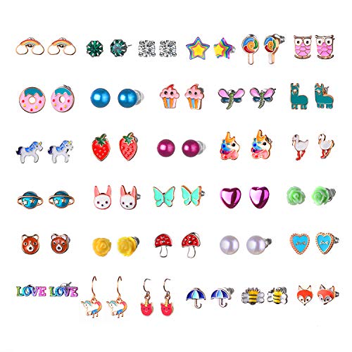 Hypoallergenic Earrings For Girls Teens Kids, Stainless Steel Stud Earrings Set, Animal Alpaca Rainbow Unicorn Cute Earring Jewelry Gifts for Girls Kids Women (32two) Hypoallergenic Earrings For Girls Teens Kids, Stainless Steel Stud Earrings Set, Animal Alpaca Rainbow Unicorn Cute Earring Jewelry Gifts for Girls Kids Women (32two)