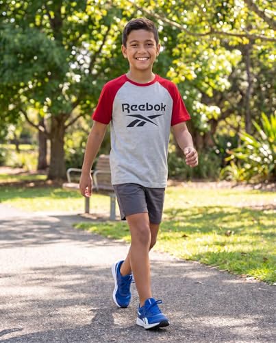 Image of Reebok 2 Pack: Boys Short Sleeve Raglan Cotton Crew Neck T Shirt Athletic Baseball Tee Tops Kids Teens Youth (6-18)