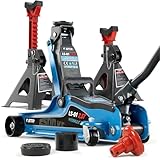 STIX Automotive Equipment Cric 2,5T 85-365 mm con 2 cavalletti di supporto - regolazione i...