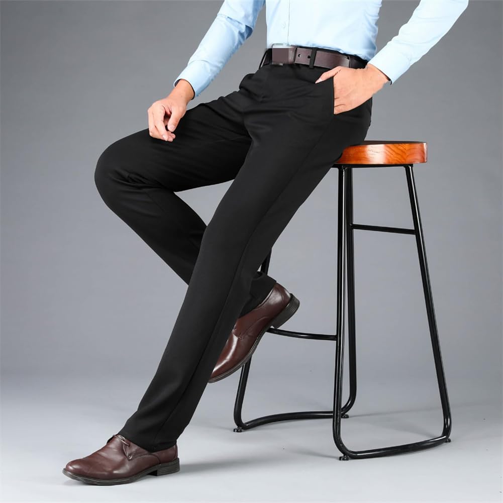 Pantaloni elasticizzati Comfort Slim Fit Business Dress Pants Uomo High Stretch Straight Fit Pantaloni