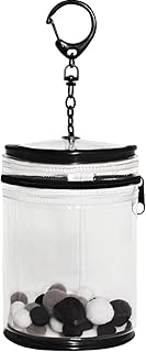 痛バ ケース 円筒 人形入れ コーラ缶形 ぬいぐるみ用 クリアポーチ 外出 透明 ミニポーチ バック 防塵 キーホルダー付 7*9.5cm(ブラック)