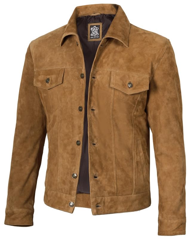Image of Blingsoul Suede Leather Jacket Men - Real Lambskin Leather Suede Jacket for Men