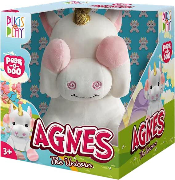 FRATELLI Fuzzbuzz Pugs at Play Battery Operated Electronic Pets (Peeek-A-Boo Agnes The Unicorn)