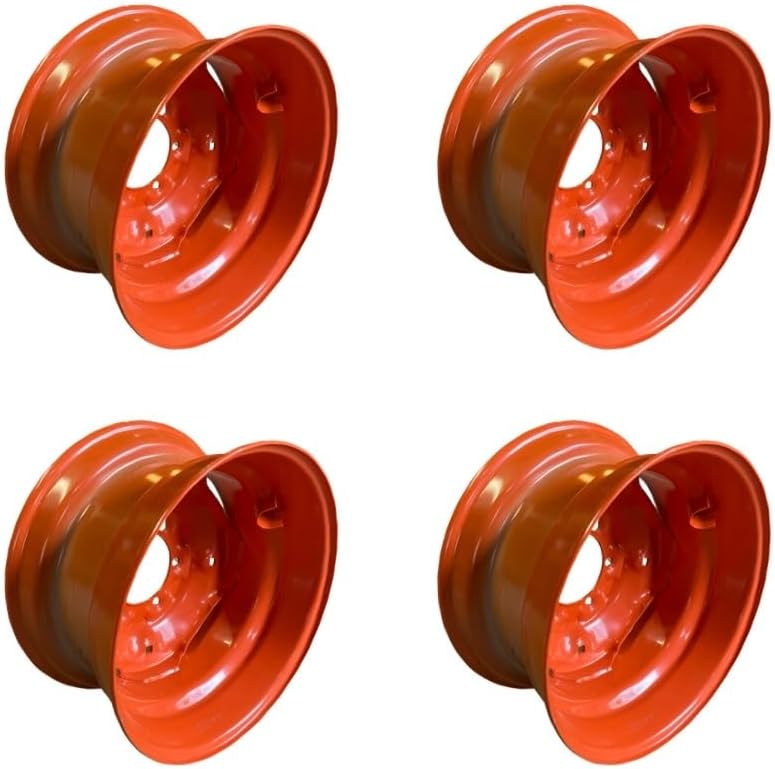 Set of 4-10-16.5 6-lug Rims for Bobcat-16.5x8.25,6 MOVEERO USA Heavy Duty Skid Steer Wheels/Rims for Bobcat M444, M500, M600, M610, M632 & more -6 bolt, 1" back spacing- fits 10X16.5 Tires