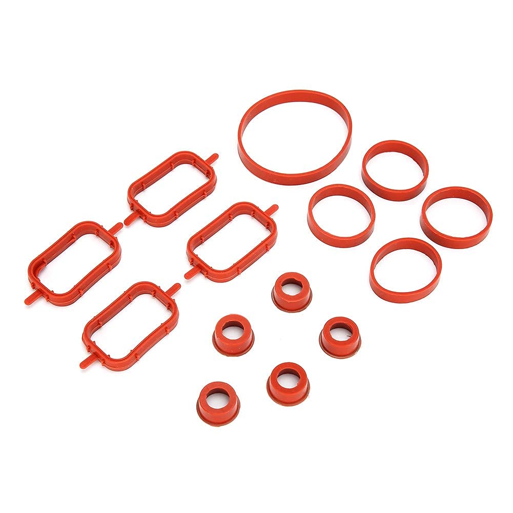 EBTOOLS Kit guarnizioni collettore di aspirazione, 14 Pezzi/Set Kit collettore di aspirazione Adatto per M57 M47 E87 E46 E90 E91 E92 E93 E39 E60 Motore a 6 cilindri