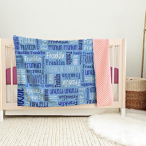 Image of Custom Baby Blanket - Personalized Names Design - Soft Plush Blanket with Double Layer Dotted Backing for Boys Girls Color06(30x40 inches)