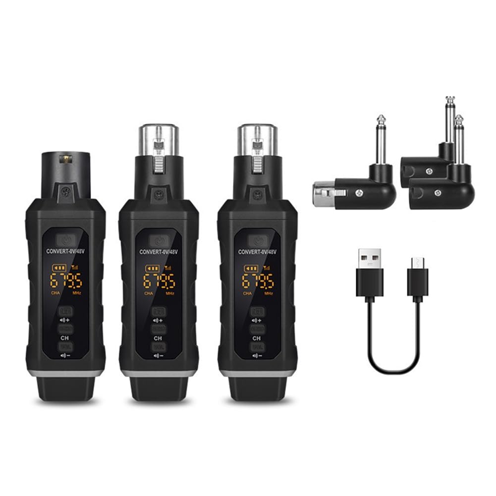 Adaptador XLR de Condensador de 48 V, Transmisor y Receptor de Micrófono Inalámbrico para Mezclador de Audio de Guitarra y Micrófono Dinámico