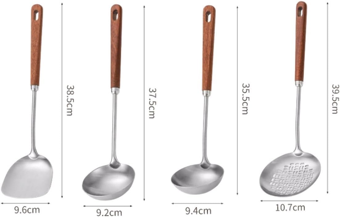 Cooking Spoons Spatula Stainless Steel Gadgets Utensils Kitchen Cookware Bakeware Tools 4 Pieces Sets