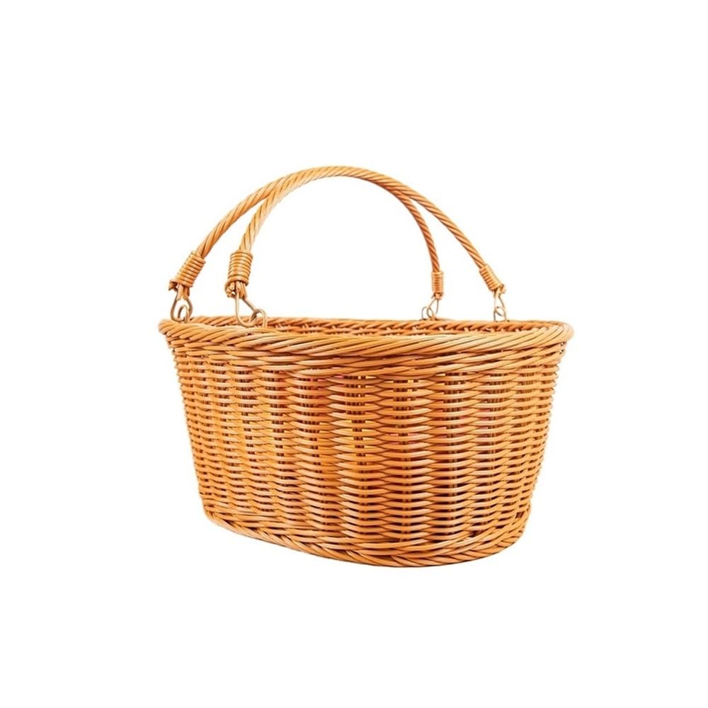 FZL02068LM Fruit Bowl Fruit Basket Imitation Rattan Carrying Bread Storage Baskets for Vegetables Versatile(Large)