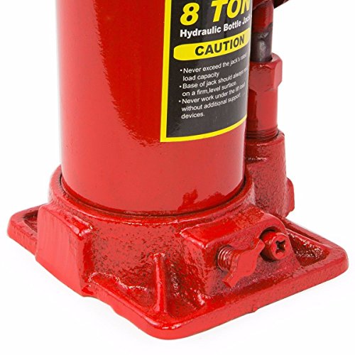 Image of XtremepowerUS 8 Ton Hydraulic Bottle Jack, Heavy-Duty Car Lift Jack with Long Handle, 16,000 lb Capacity for Cars, SUVs, Pickup Trucks, RVs, Trailers, Garage & Auto Repair, Red