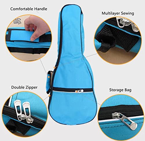 Image of Ukulele Case with 5MM Sponge Padding Adjustable Shoulder Strap 21 Inch (26 Inch, Blue)