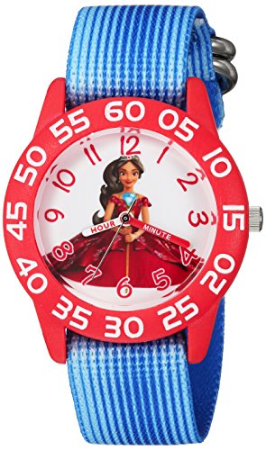 DISNEY Jr Kids' Plastic Time Teacher Analog Quartz Nylon Strap Watch
