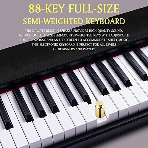 Suhnerbell Digital Piano Keyboard With 88 Keys Full Size Semi-Weighted Keys, Beginner Electric Piano/Keyboard Set, Portable Keyboard Piano With Continuation Pedal (Black) #TOP3