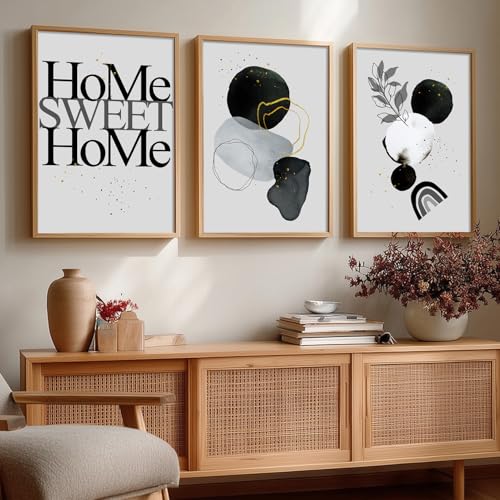 Image of kotart Paintings Modern Art Wall Decor Framed Paintings for Bedroom Room Living Room - Framed Wall Posters /Paintings with Frame - Paintings for Wall Decoration Set of 3-D (Art 2, 13x17 inch)