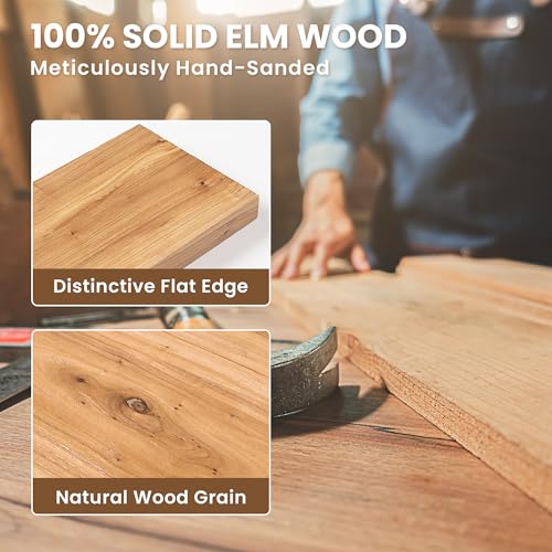 Image of Acovy Extra Deep 48 inch Long Rustic Solid Wood Floating Shelves for Wall, Wall Shelves with Invisible Bracket for Living Room Bathroom Bedroom Kitchen, Set of 1, Natural
