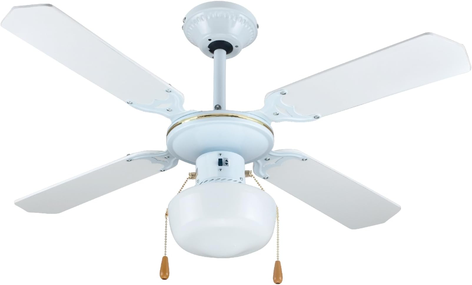Zephir ZFS9107B Decorative ceiling fan E27, 60 W - White / Gold