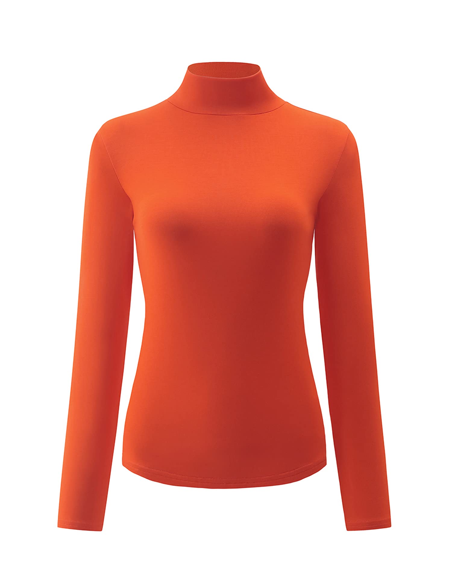 Kindcall Womens Slim Fitted Mock Turtleneck Tops Long Sleeve Lightweight Base Layer Shirts