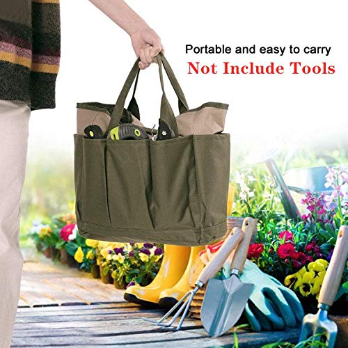 FCOUIID Garden Tool Tote Bag - Yard Lawn Storage Pouch Hand Organizer, 600D Oxford Portable for Outdoor Gardening, Not Include Tools - Thumbnail 2