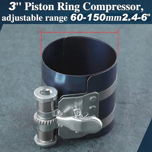 SPEEDWOX 3 Inch Zuiger Ring Verstelbare Ratel Compressor Tool Zuiger Ring Installatie Tool Zuiger Ring Clips Verstelbare Compressie Range 2.4"-6" - Afbeelding 3