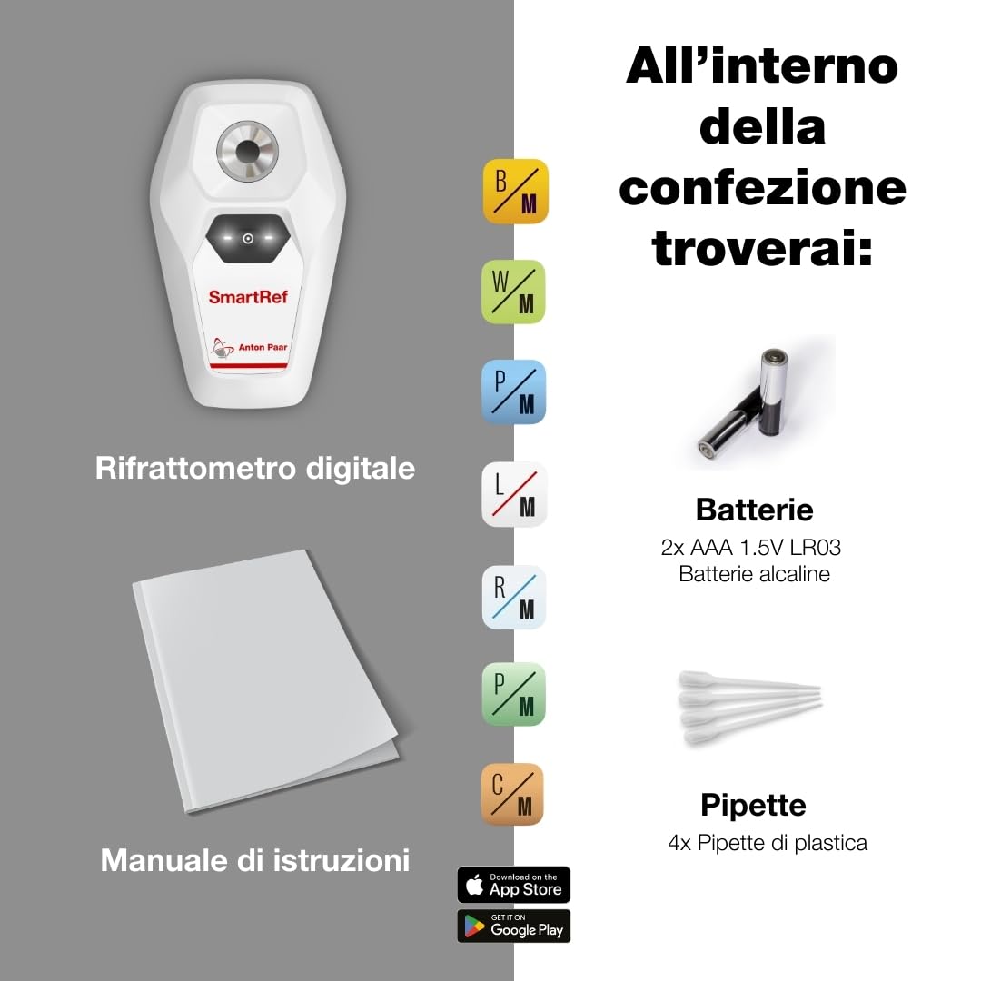 SmartRef by Anton Paar - Rifrattometro digitale per produttori artigianali di birra, vino, fermentati, caffè, miele, sciroppo d’acero, acquari | Zucchero, Brix, salinità, Plato, gravità specifica (SG)