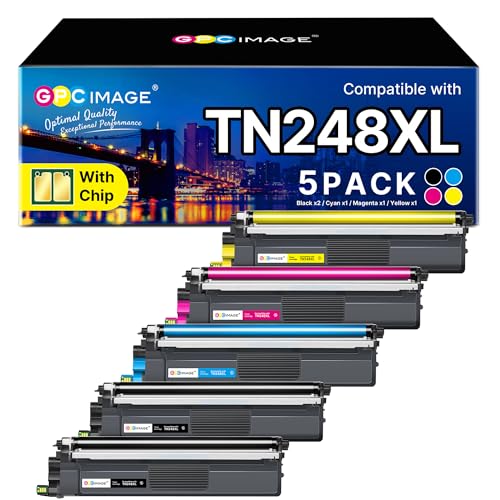 GPC IMAGE TN248XL Kompatibel für Brother TN248 XL für Brother MFC-L3760CDW Toner Brother MFC-L3740CDW MFC-L3740CDWE DCP-L3560CDW TN 248 DCP-L3520CDWE MFC-L8390CDW HL-L3240CDW HL-L3220CWE (5er-Pack)
