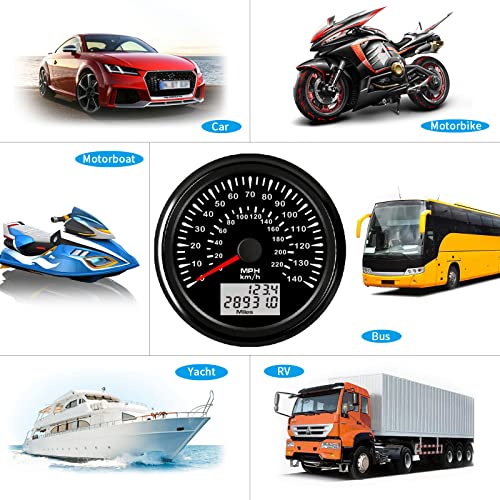 Dunkteam Universal Gps Speedometer Gauge 85Mm 7 Color Backlight 140Mph 220Km/H Trip Counter Digital Odometer For Car Racing Motorcycle 85Mm 12V 24V Waterproof Ip68 #TOP5