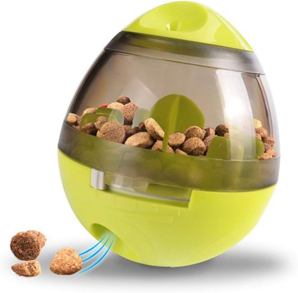 Eileen&Elisa Toy Balls for Dogs, Pet Treat Dispensing Dog Toy - Dog Treat Ball with Food Dispenser and Interactive Toys Ball, Slow Eating IQ Treat Ball for Small Medium Dogs and Cats (Green)