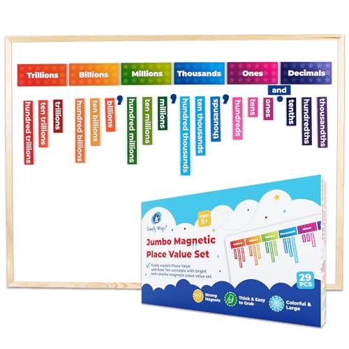 29 PCS Display Magnetic Place Value Set - Place Value Manipulatives Place Value Magnets Place Value Chart Base Ten Blocks for Whiteboard Base 10 Magnets Magnetic Math Manipulative - Simply Magic