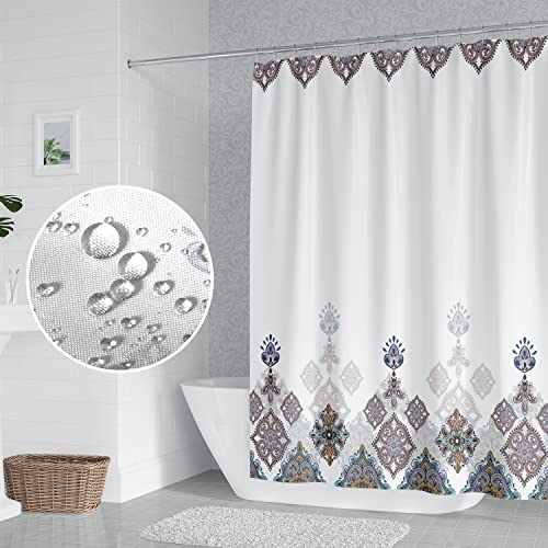 Umpoo Boho Bathroom Shower Curtain Colorful Floral Pattern Exotic Paisley Damask Print Design Shower Curtains For Home Decorative Waterproof Polyester Fabric Bath Curtain With Hooks, 48X72 Inch #TOP2