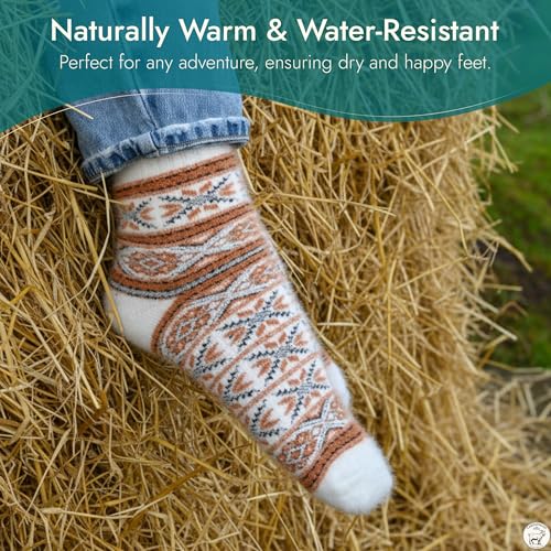 Image of Angora Wool Socks - Machine Washable Dry-Foot Fuzzy Warm Breathable Soft Unisex Indoor /Outdoor Socks for Women and Men