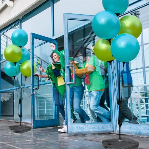 Image of Reusable Outdoor Balloon Clusters - Helium Free, All-Weather, Durable, Plastic Balloons for Advertising, Real Estate, Grand Openings & Events (Aqua and Lime)