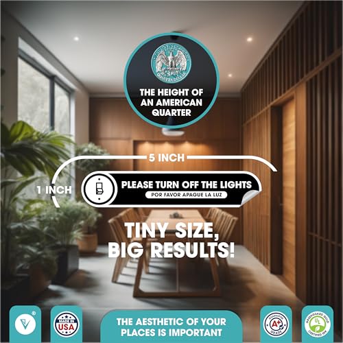 Image of Bilingual Turn Off The Lights Stickers | 2 Pack Please Turn Off Light Stickers | Permanent Matte Vinyl | English and Spanish (Small)