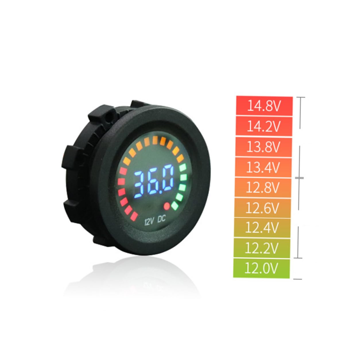 PartyKindom 3pezzi Voltmeter Digitale Per Auto e Display Led Tester Di Tensione Per Batterie Strumento Di Misura Compatto e Facile Da Installare Per Camper e Veicoli Off-road