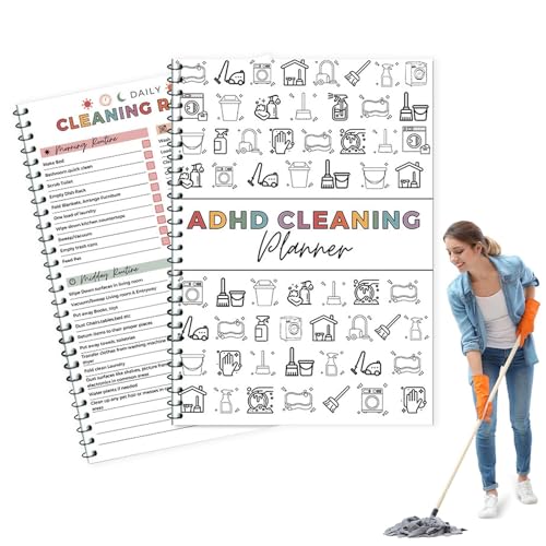 ADHD Cleaning Planner for Adults Daily Weekly and Monthly Household Cleaning Schedule Complete Chores Checklist and Routine Tracking Notebook Spiral Bound Housekeeping Organizer for Task Management