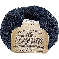 DMC - Natura Denim - Ideal para prendas de vestir y complementos de moda - Ganchillo n° 4 / Agujas n° 4 y n° 5 | 50 g - 75 m - 8 colores