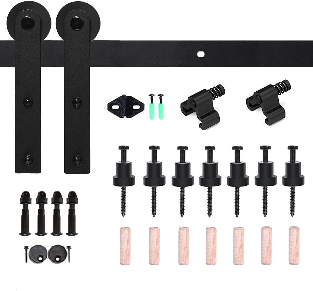 Black Friday Sale 2022 CCJH 7FT Sliding Barn Door Hardware Kit, Heavy Duty, Smoothly and Silently, Easy Installation, Fit 42 Wide Single Door Panel, I Shaped Hangers Black Buy 1 get 1 🔥 CCJH 7FT Sliding Barn Door Hardware Kit, Heavy Duty, Smoothly and Silently, Easy Installation, Fit 42 Wide Single Door Panel, I Shaped Hangers Black