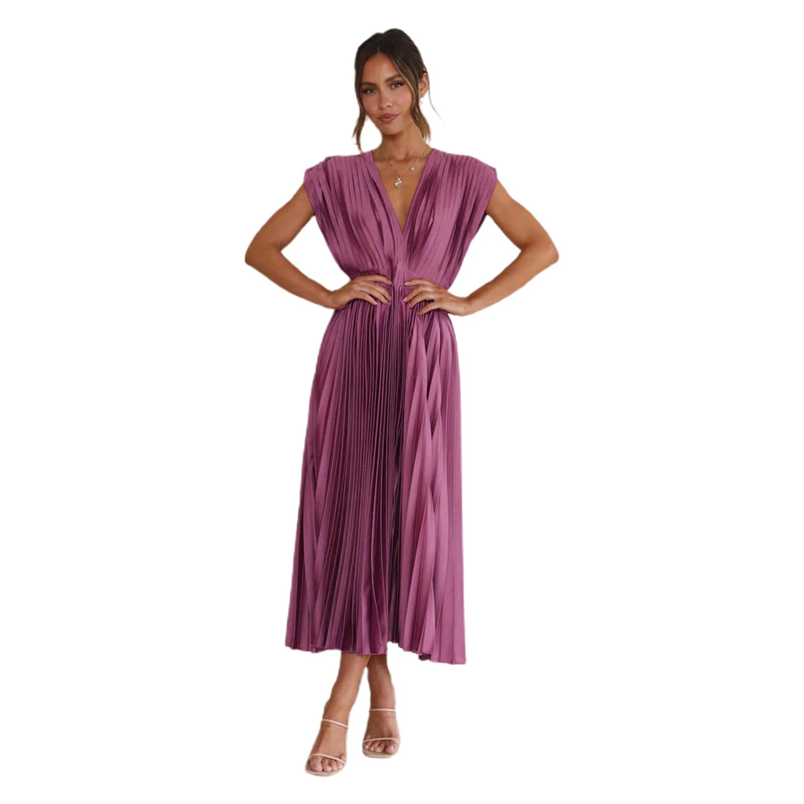 strapless open back dress One-shoulder Stretchy Pleated Side Split Zipper Evening Dress – Alizeal main image 1