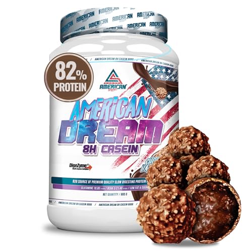 As American Suplement | American Dream Casein | Caseina Micelar | Evita el Catabolismo | Caseina Proteina | Recuperador Muscular (900 g (Paquete de 1), Bombón Choco-Avellana)