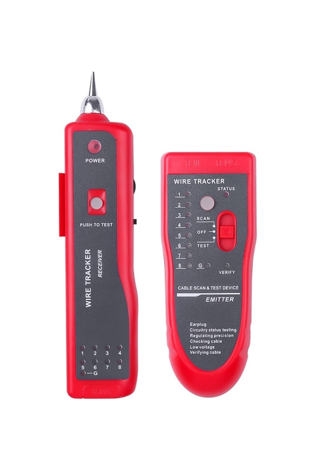 Traqueur de Câble, Testeur de câbles réseau LAN for détecteurs STP UTP Cat5 Cat6 RJ45 RJ11, détecteur ligne, traqueur fils téléphoniques, kit d'outils diagnostic tonalité | Rot