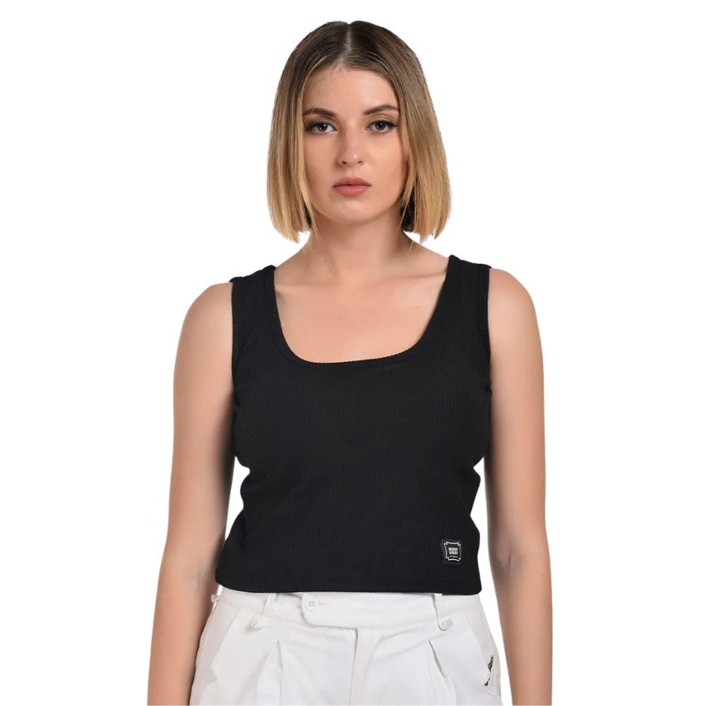 Vest-|Sleeveless Round Neck Stretch Cotton Casual Top | Slim Fit Basic Summer Tank for Women & Girls-image-36
